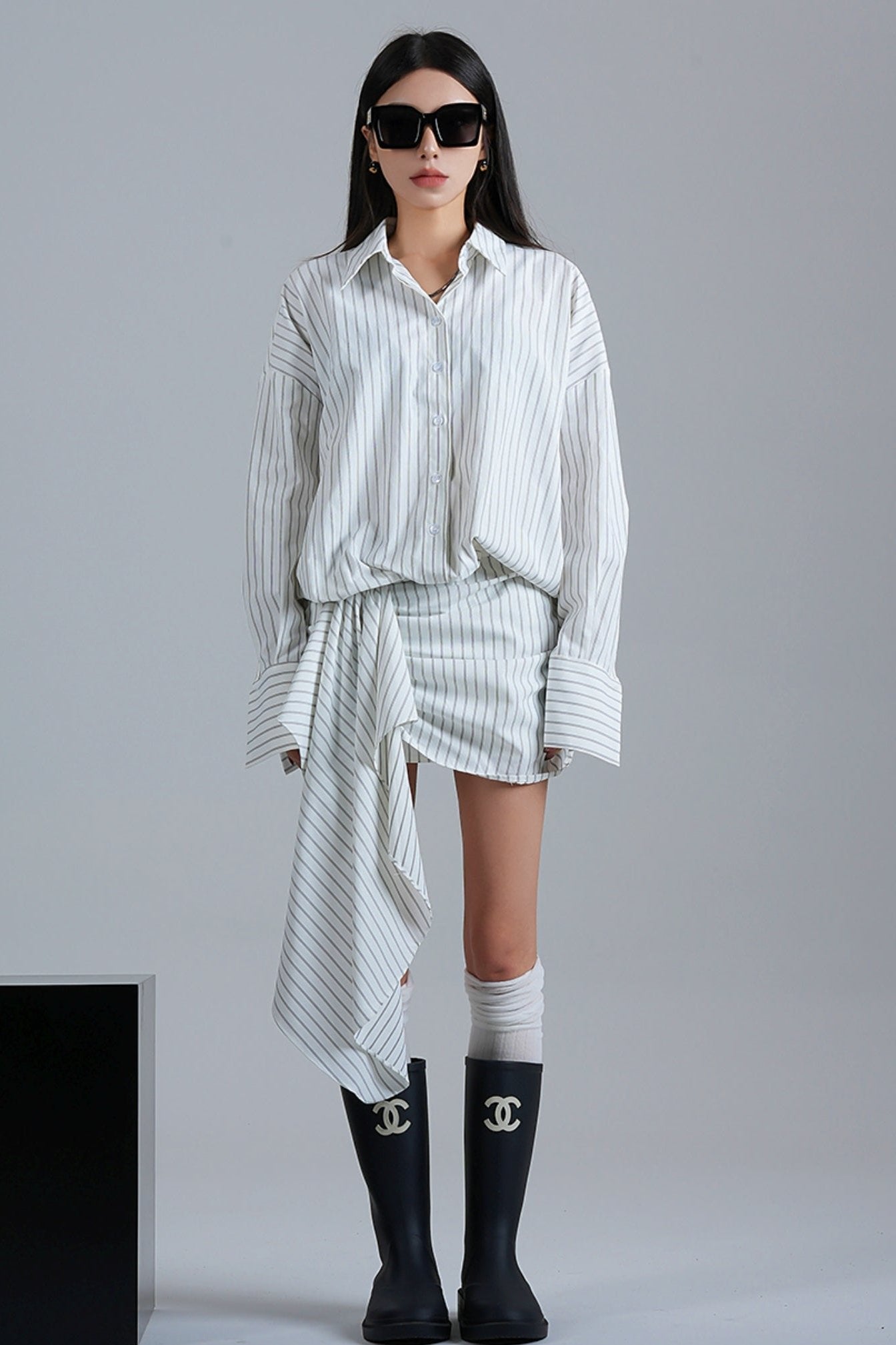 Niche Design Long-Sleeved Shirt Dress