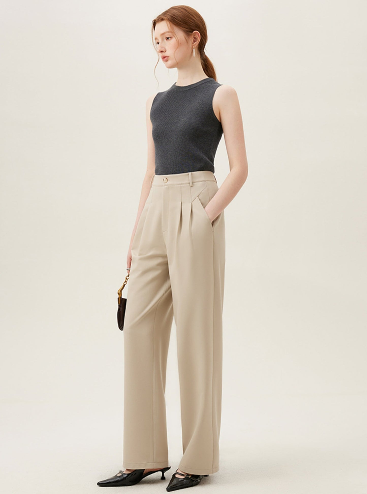 Slim Long Drape Pants