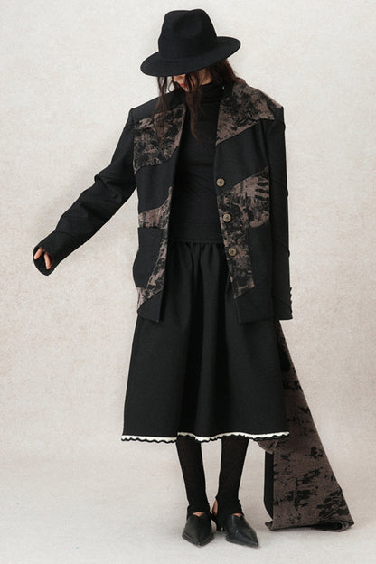 Loose Fit Structured Velvet Jacket