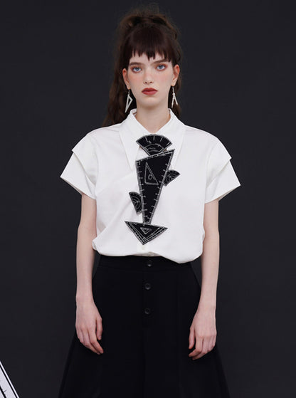 Origami Collar Unique Shirt