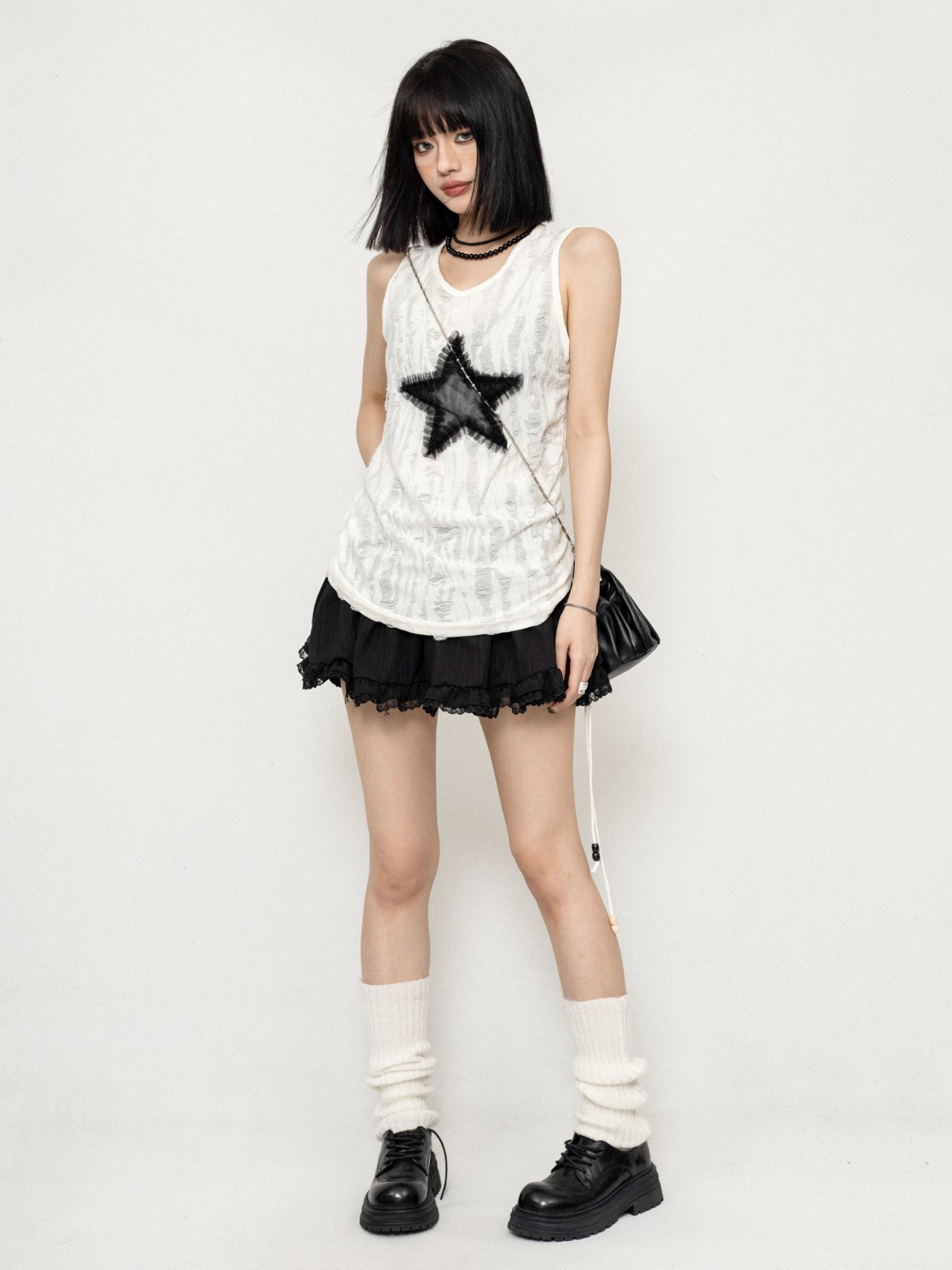 Star Sleeveless Drawstring Vest Top