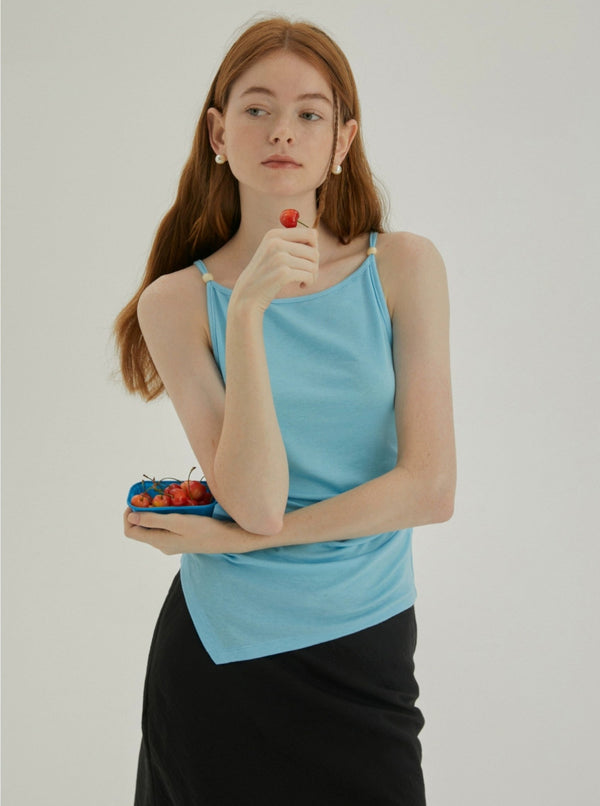 Tencel Pinch-Pleated Tank Top