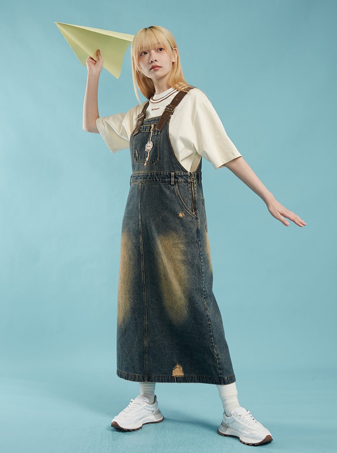 Adventure Diary Denim Strap Dress