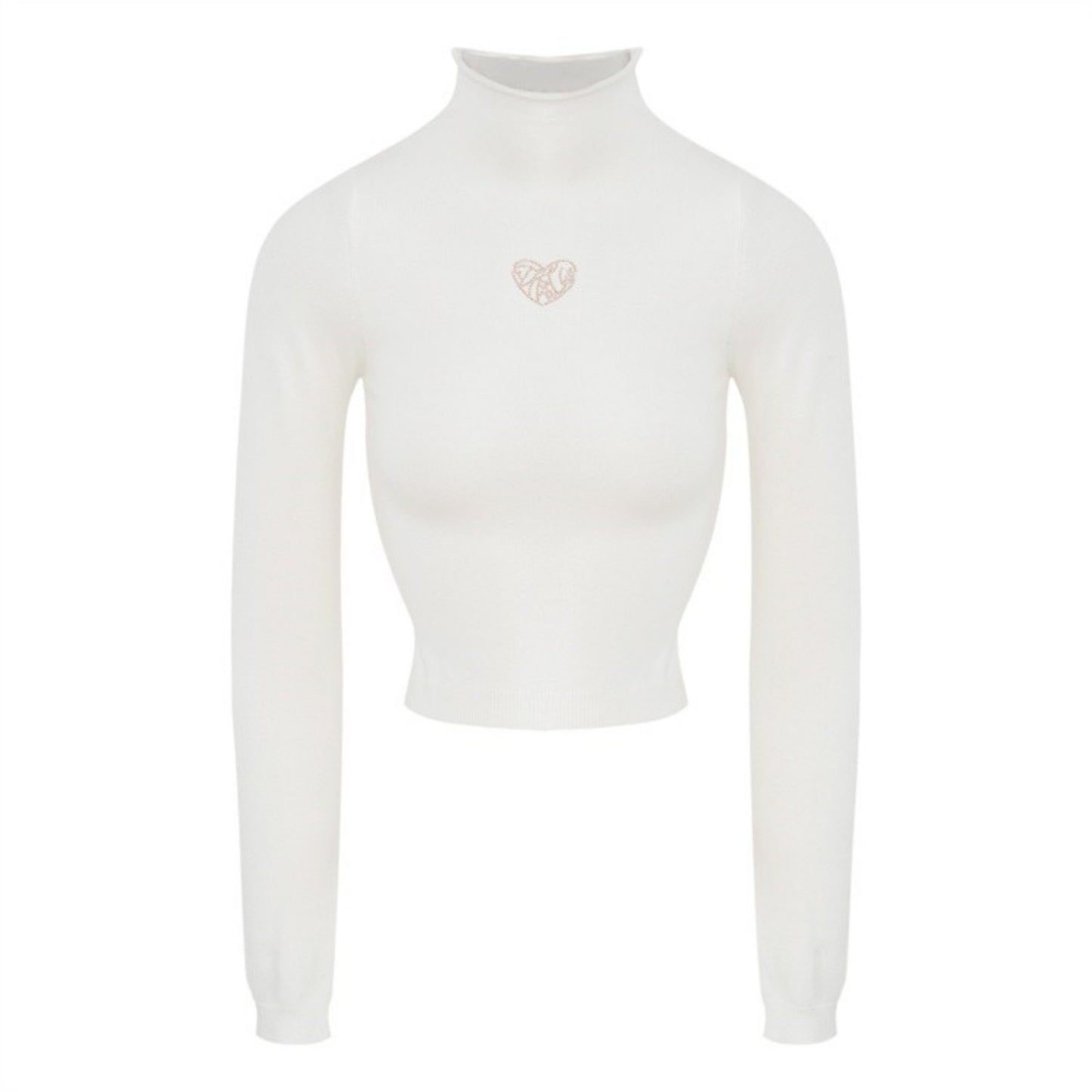 Gold Accent High Neck Knit Top