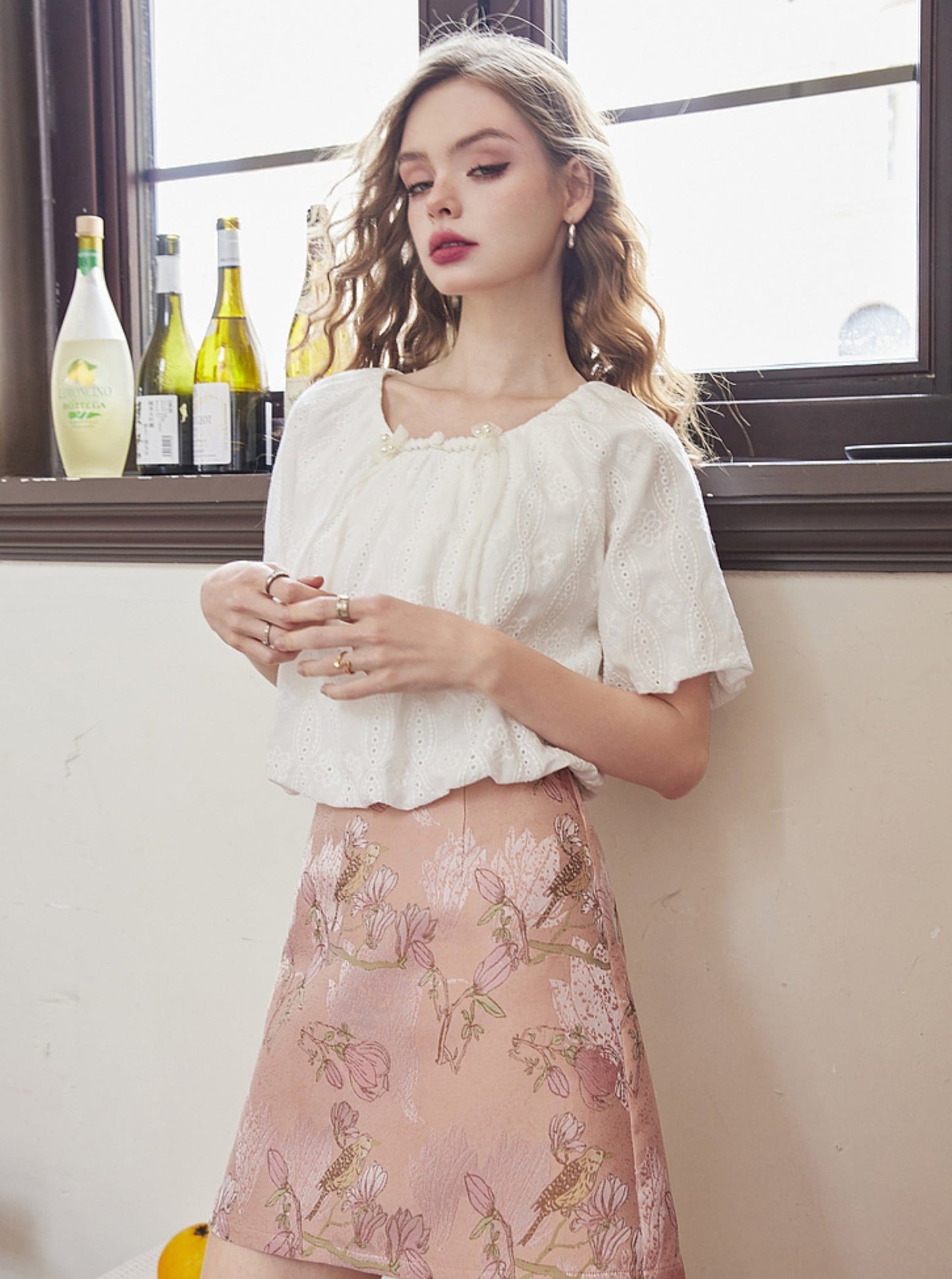 Puff Sleeve White Fairy Lace Top