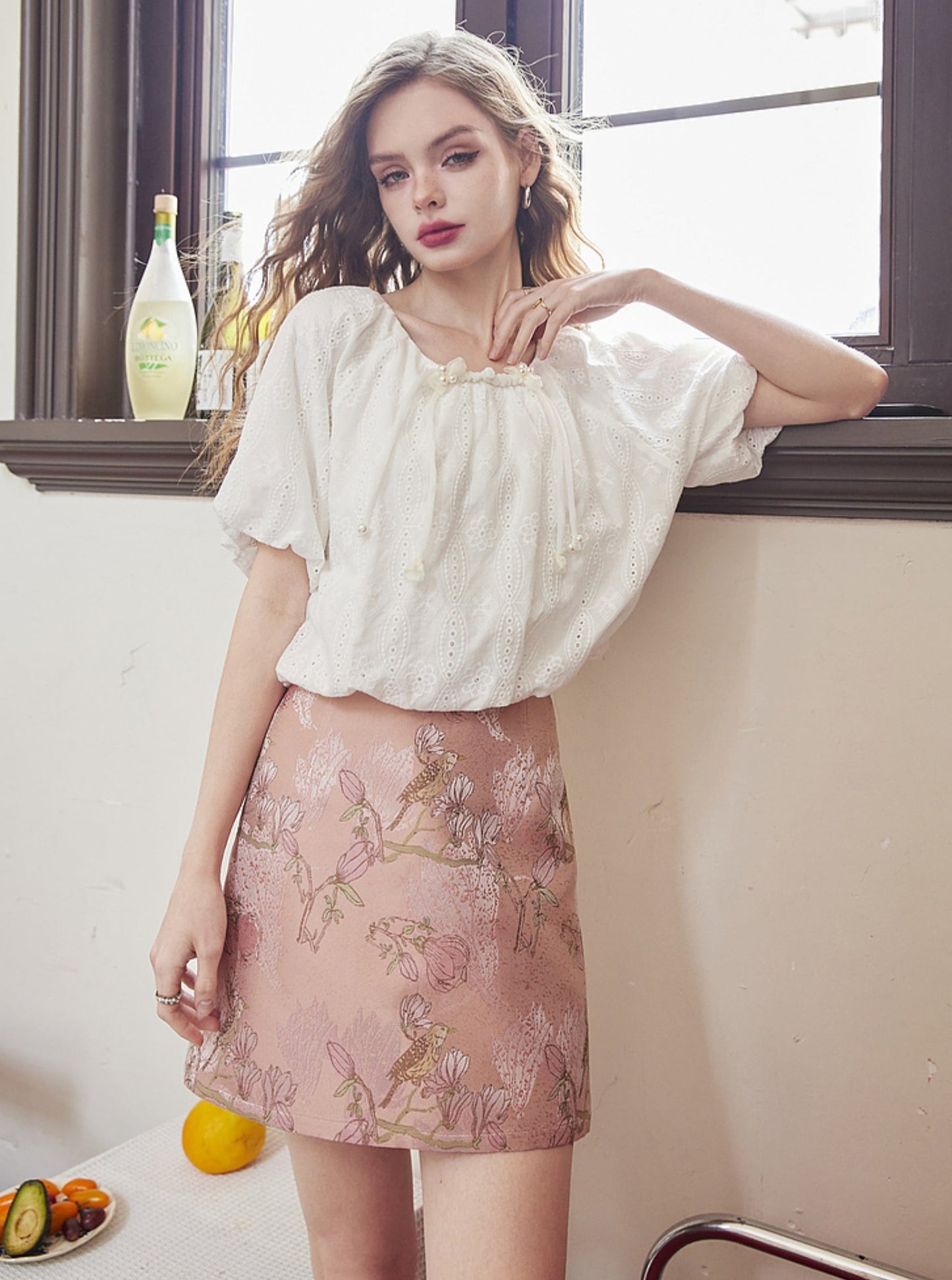 Puff Sleeve White Fairy Lace Top