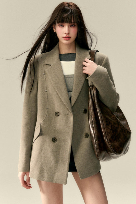 Classic Tweed Rose Blazer Jacket