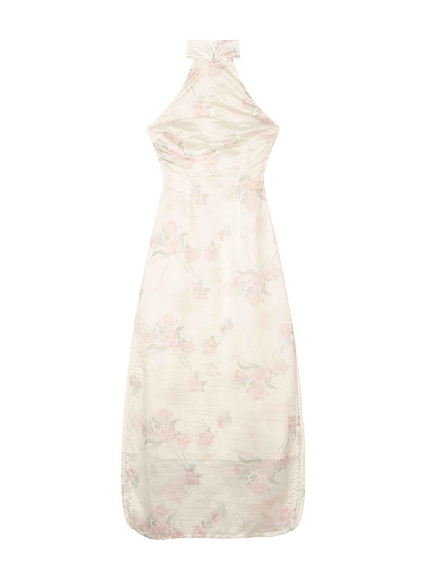 Pastel Lotus Neck-Tie Oriental Dress