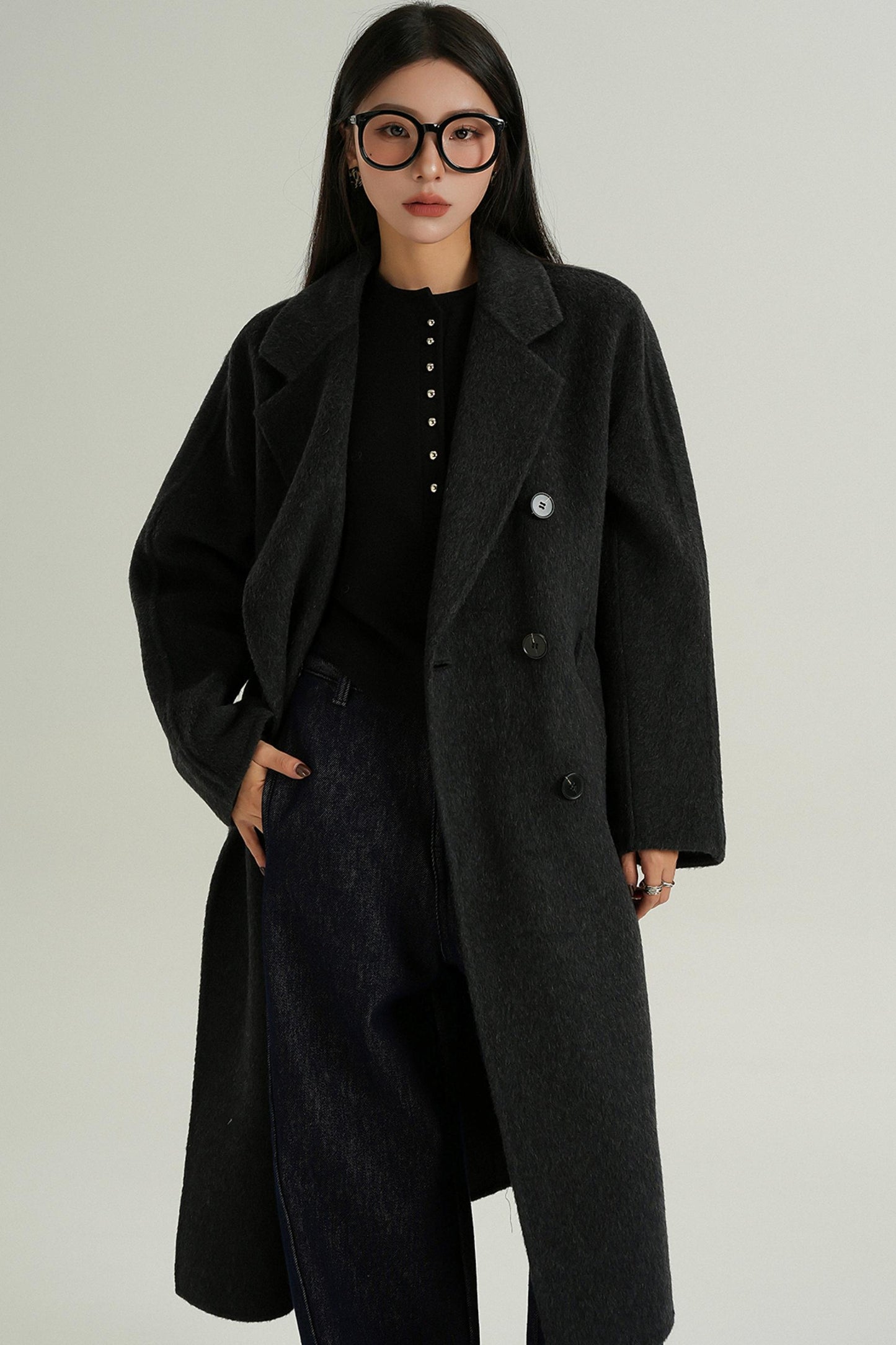 Double-Breasted Wool Suit Coat