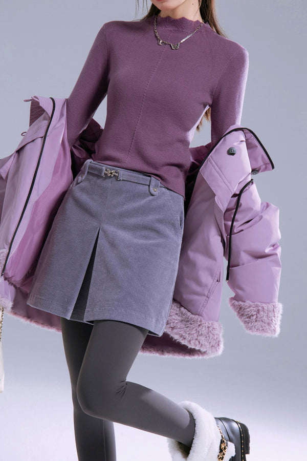 핸디 미스티 그레이 퍼플 미니 스커트 