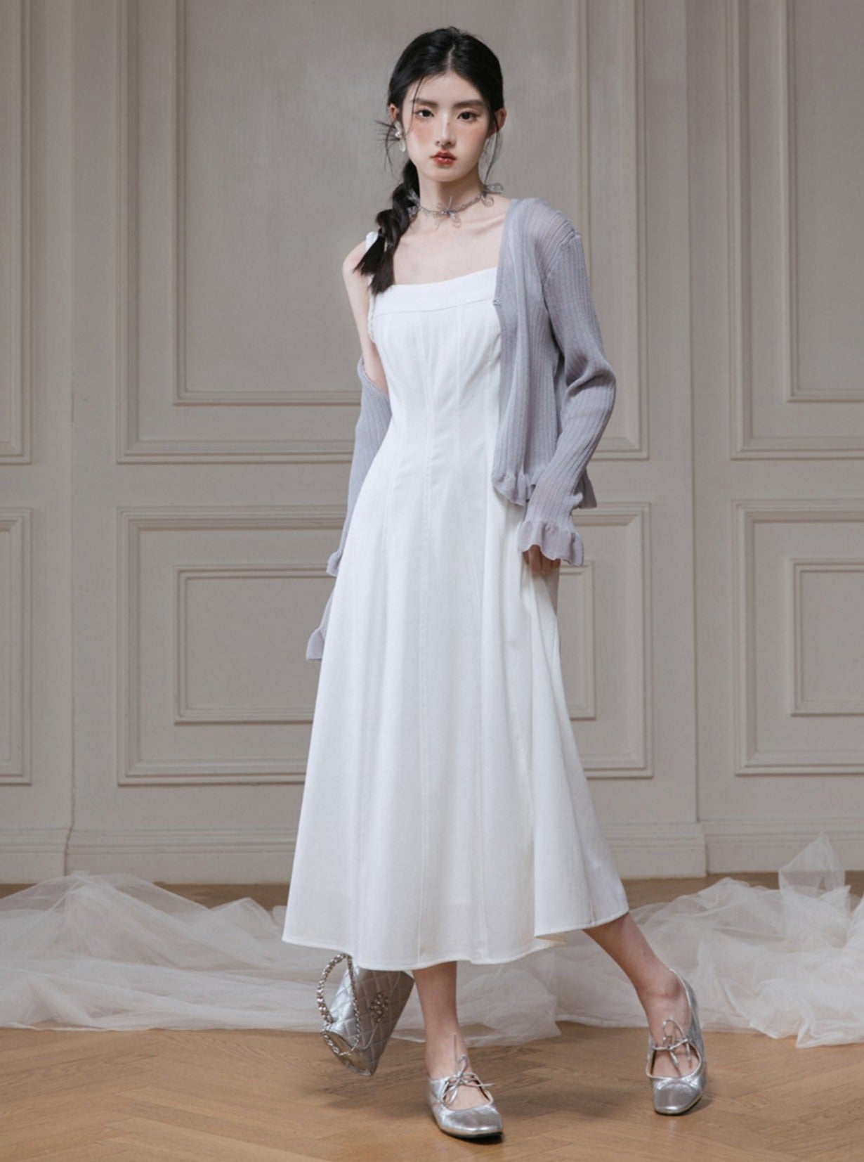 White Lace Shirt Cinched Dress Set-Up UrbanSheek White Lace Shirt Cinched Dress Set-Up UrbanSheek