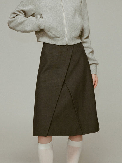 Minimalist composite wool skirt