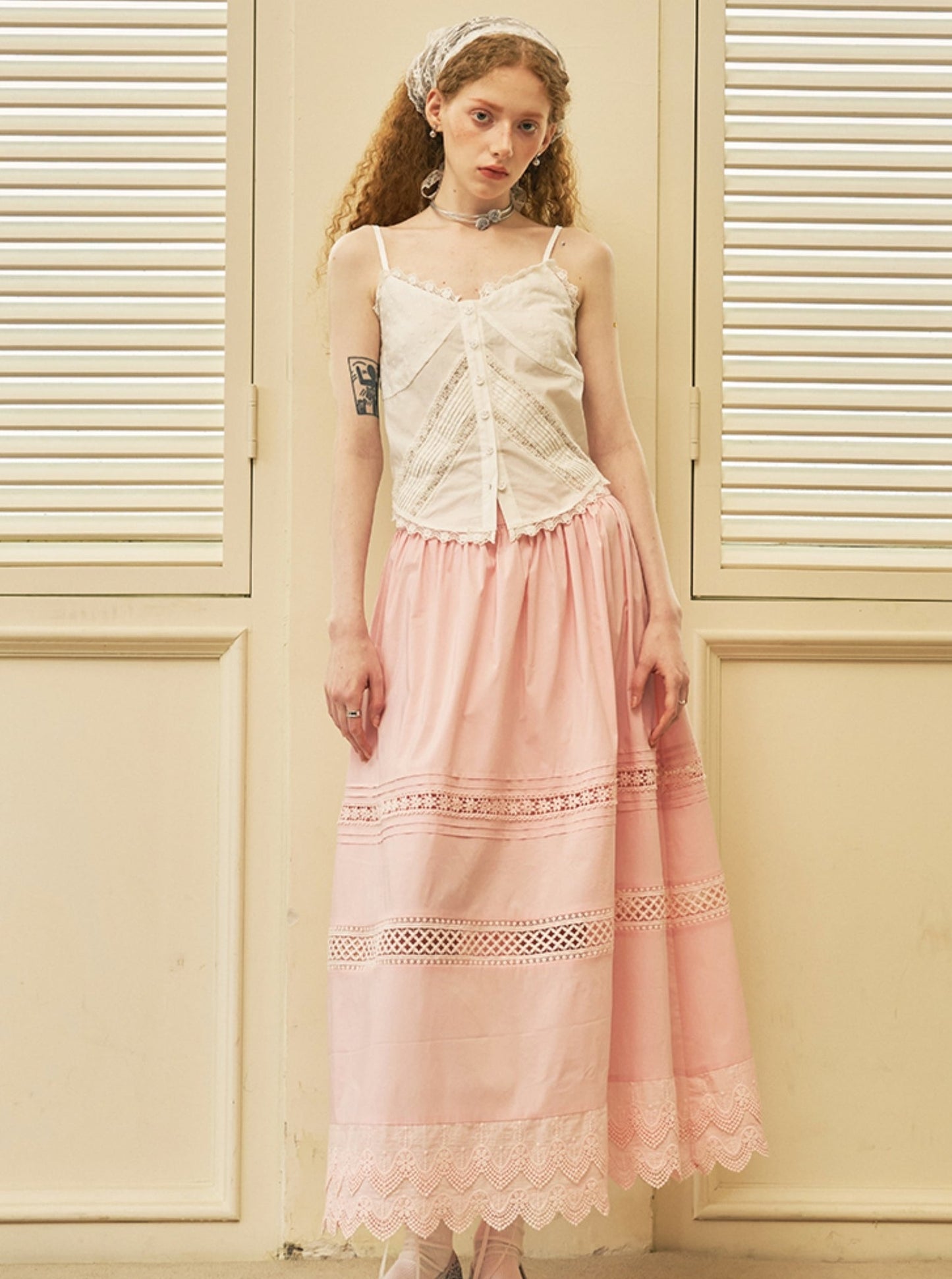 Simple Lace Midi Skirt