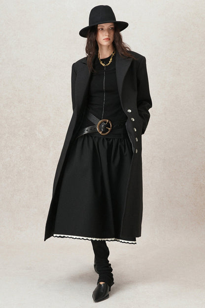 Kontrastierende Häkel-A-Linien-Puff-Rock 