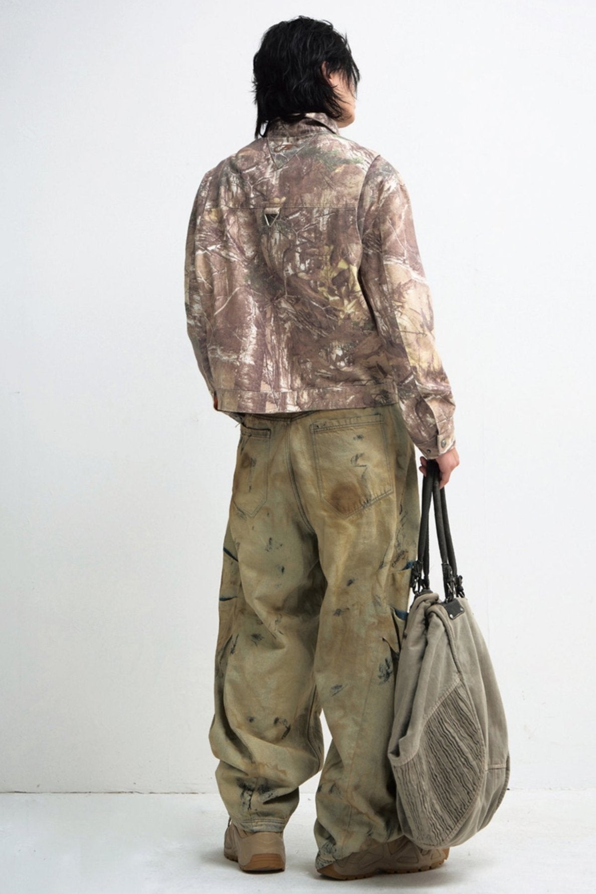 CAMOUFLAGE VINTAGE ROLL-LAPEL CARGO JACKET