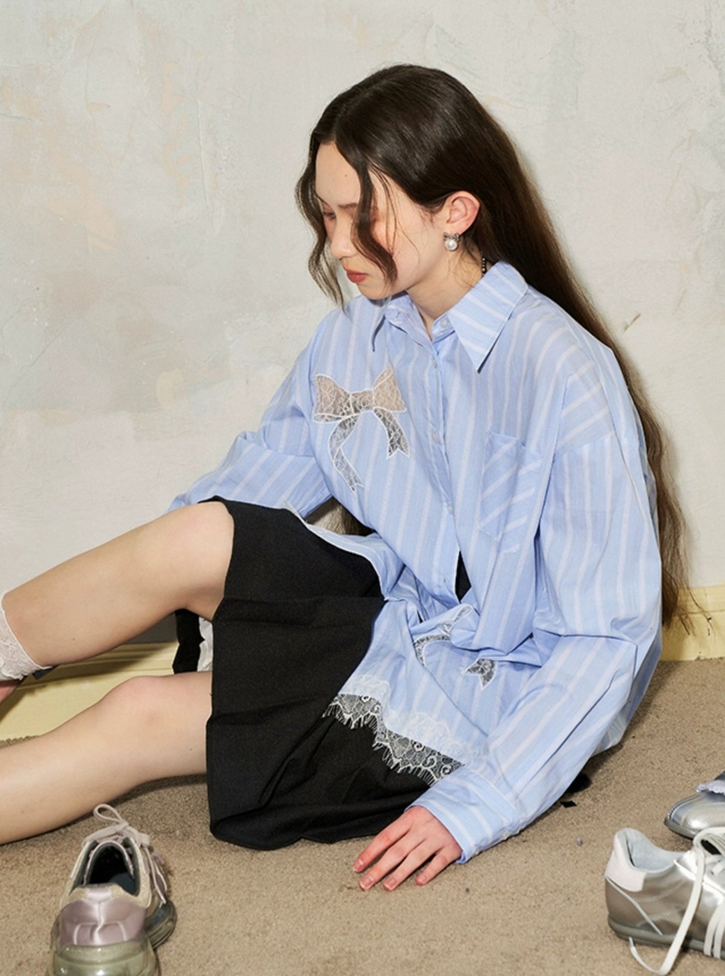 Striped Lace Gentle Shirt