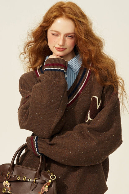 British Maillard Collegiate Loose Sweater