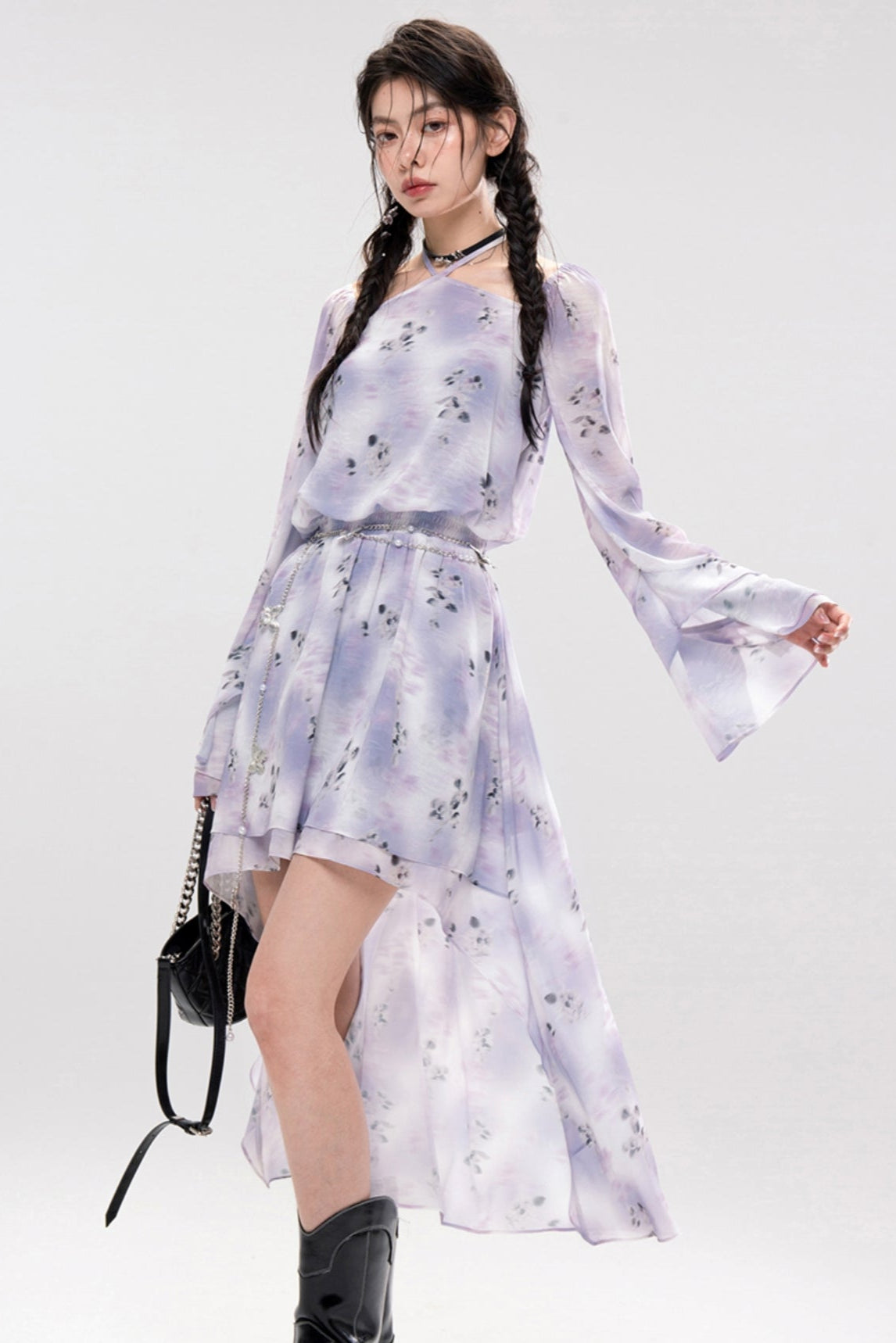 Smokey Purple Layer Dress Set Up