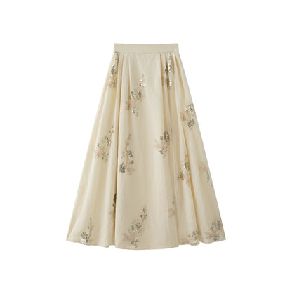 Sequin Embroidered Chinese Skirt