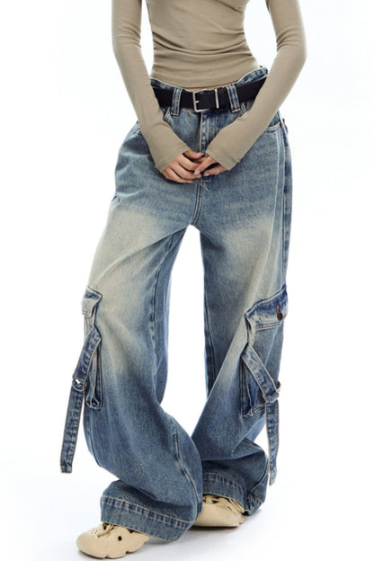 Retro Loose Fit Cargo Jeans