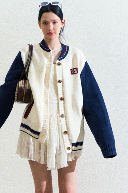 Logo Label Baseball Loose Jacket