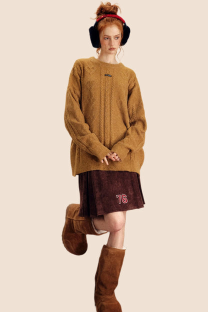 Lazy Style Twist Knit Sweater