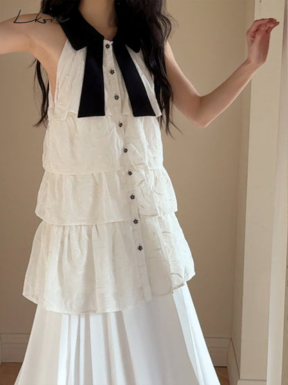 Chiffon Small Fragrance White Dress