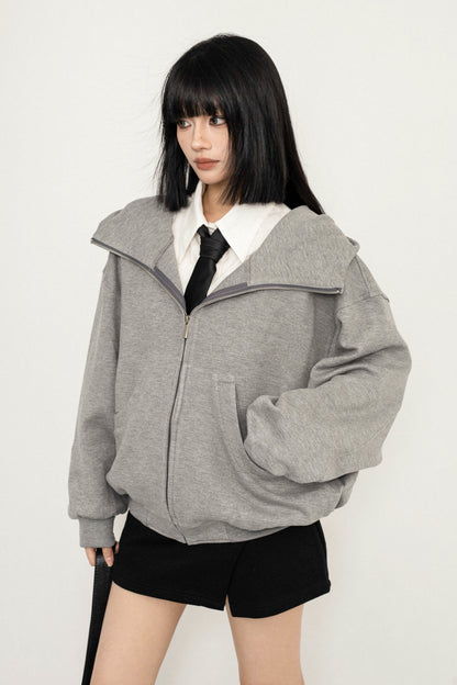 Unisex College Style Hooded Jacket