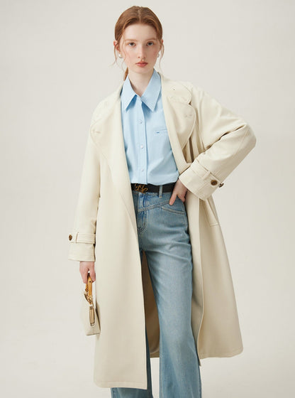 Apricot Midi Trench Coat