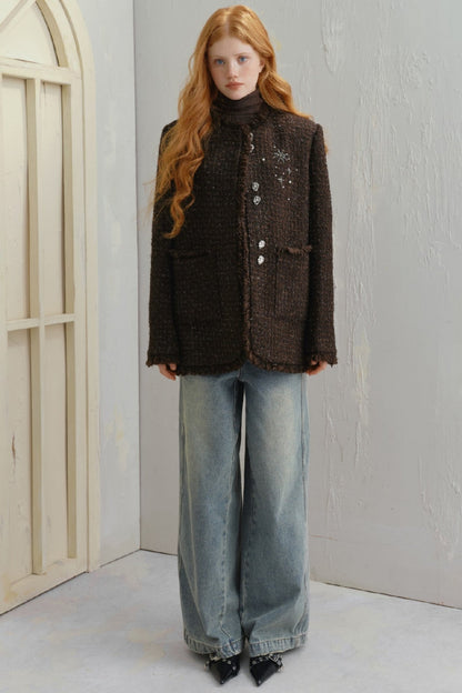 Salt Tea Spice Wool Short Jacket