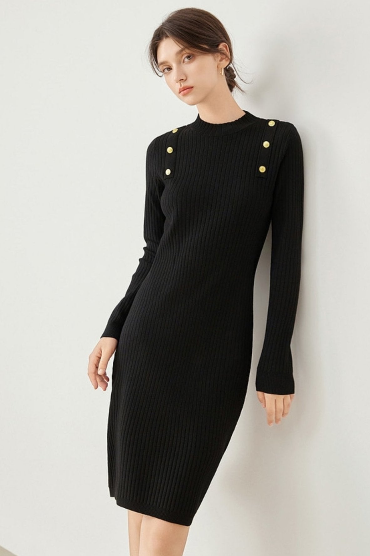 French Straight Knit Dress