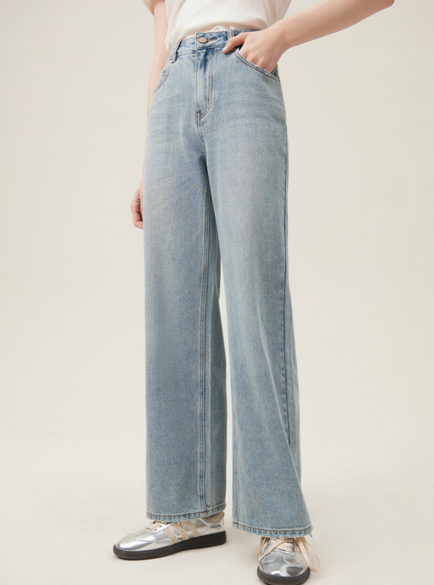 Frühling Distressed Straight Jeans