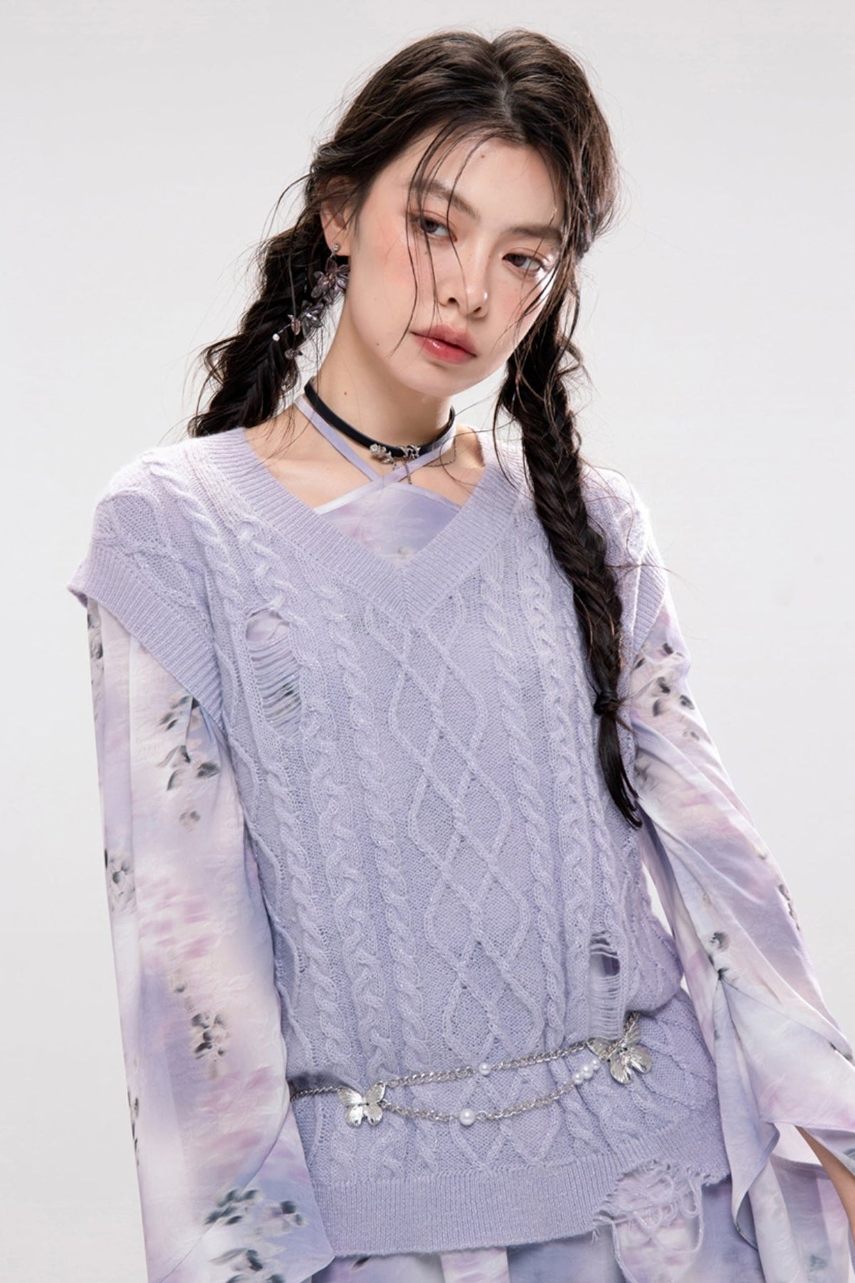 Smokey Purple Layer Dress Set Up