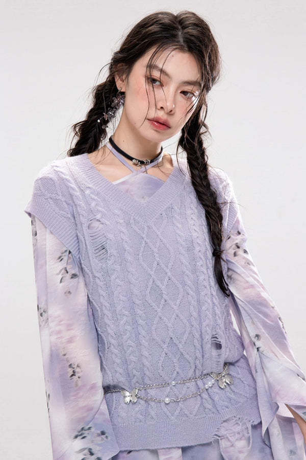 Smokey Purple Layer Dress Set Up