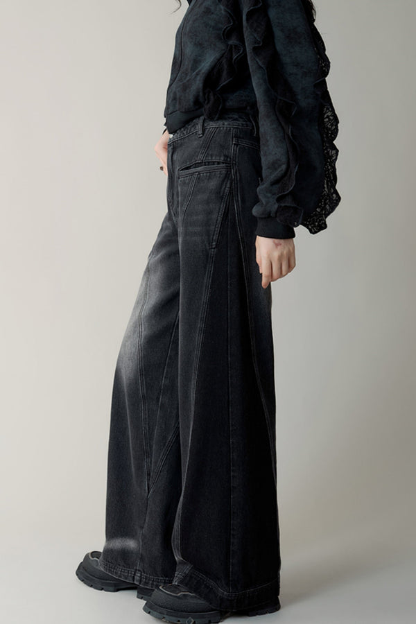 Loose Drape Mop Jeans