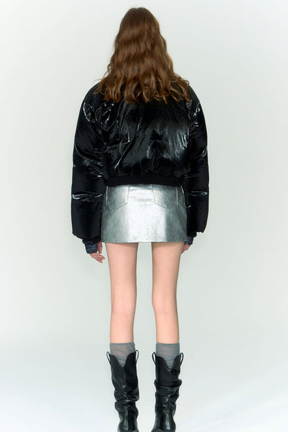 Metallic Gloss Short Down Jacket