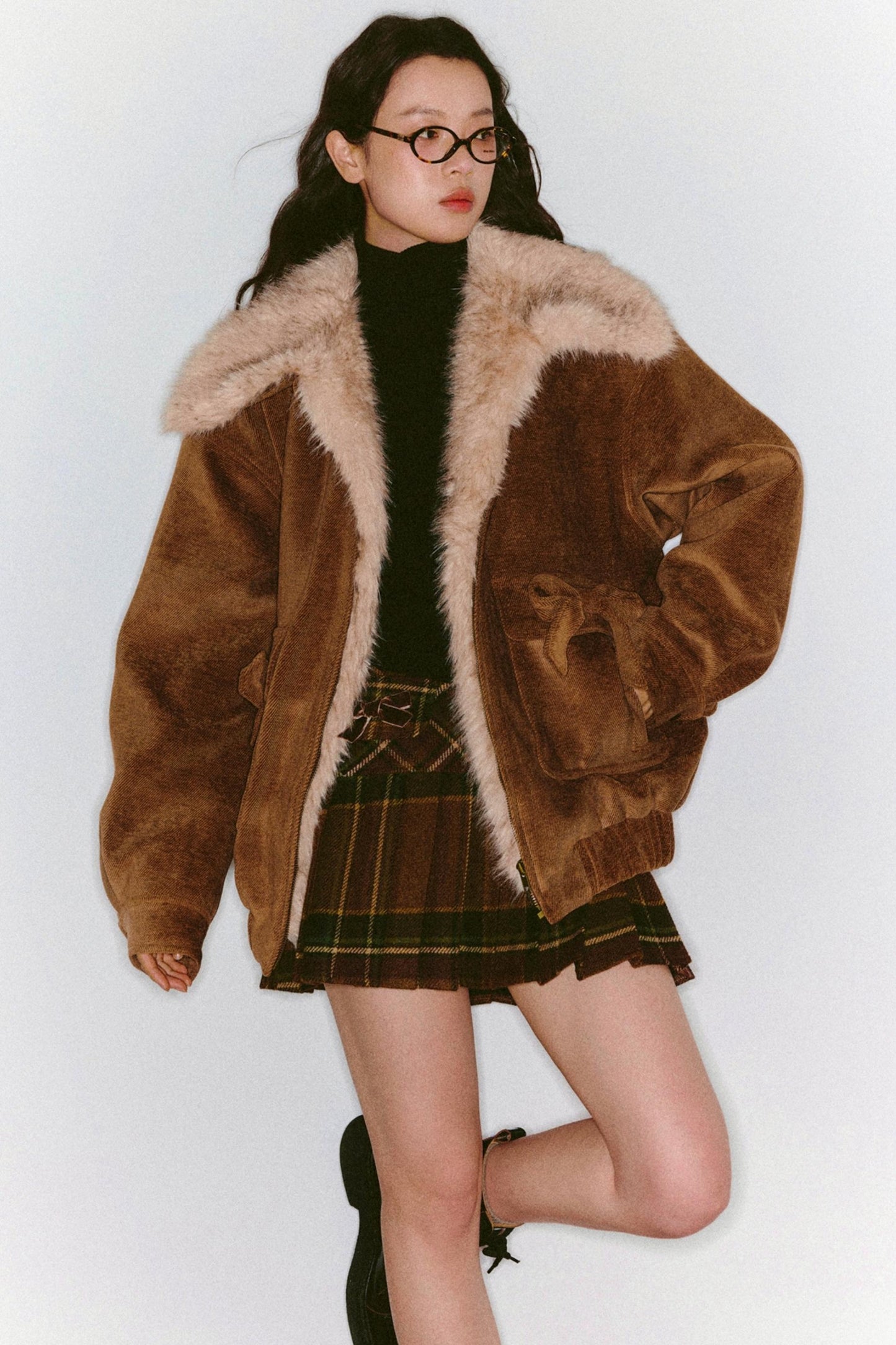 Chenille Fur Collar Jacket