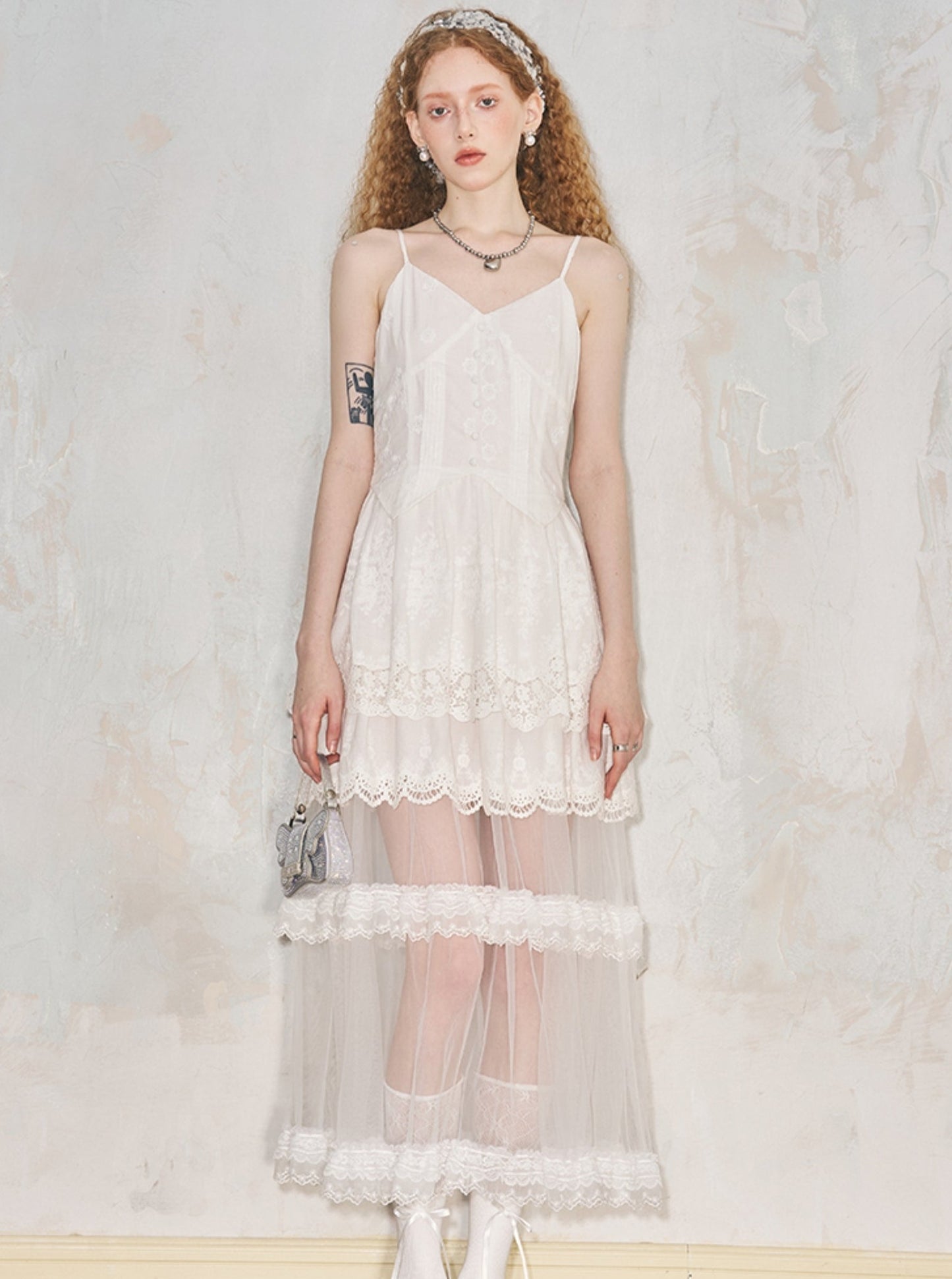 Cut-Out Embroidered Lace Dress