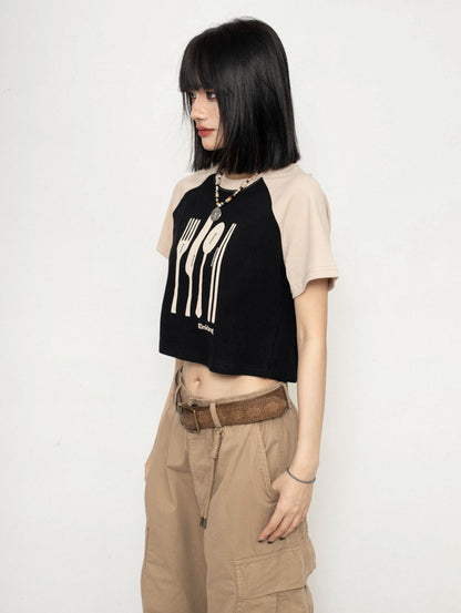 Retro Shoulder Thin T-Shirt