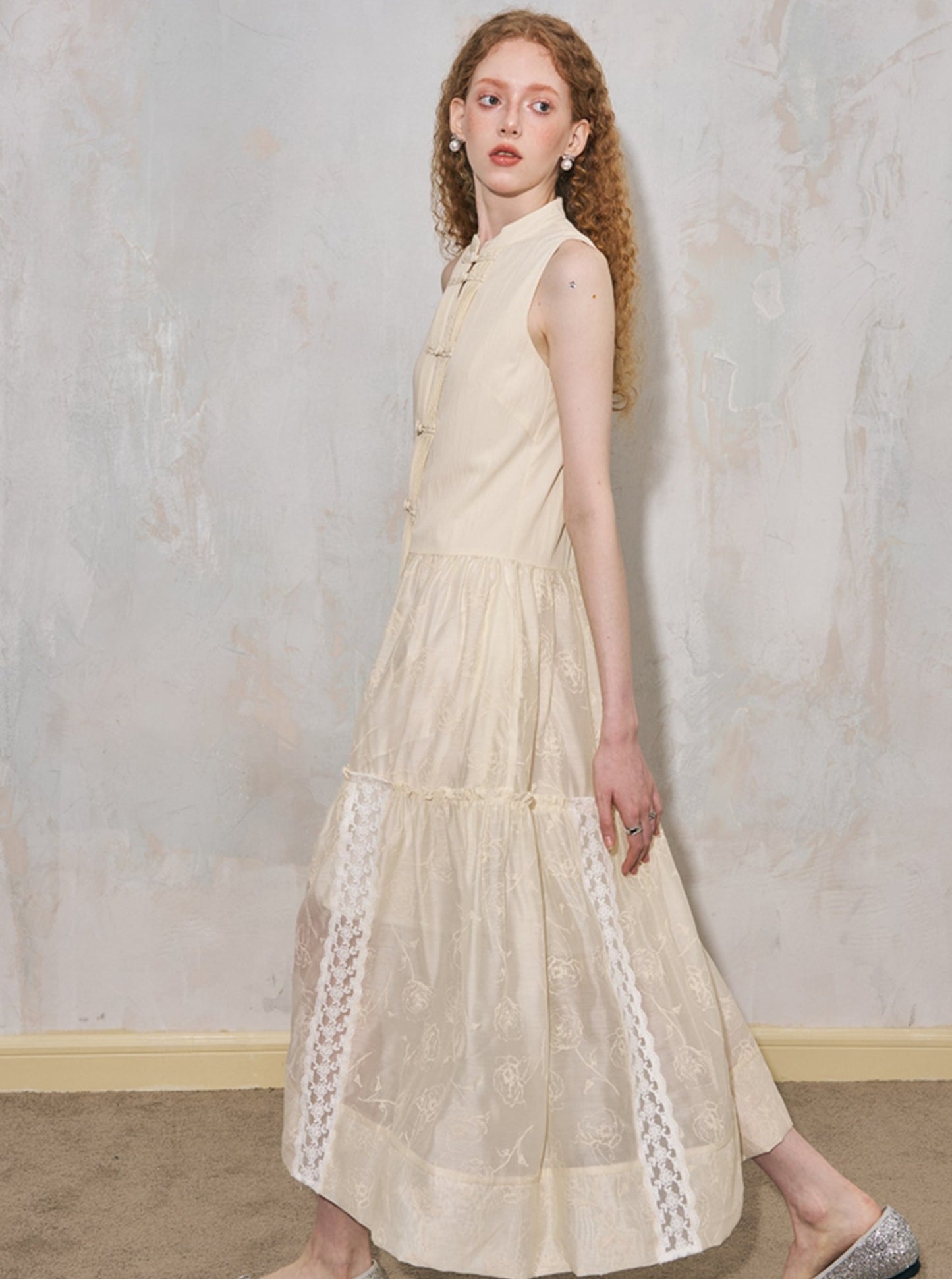 Elegant Jacquard Sleeveless Dress