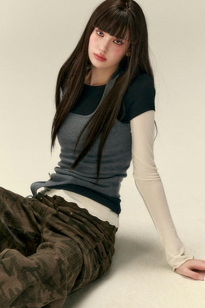 Versatile Wave-Edge Layered Base Top Set-Up