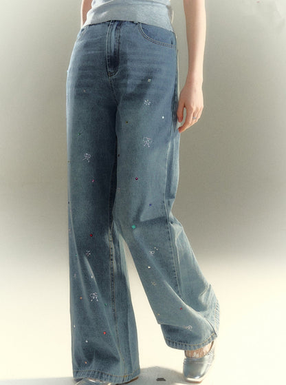 Hot Diamond Wide-Leg Jeans