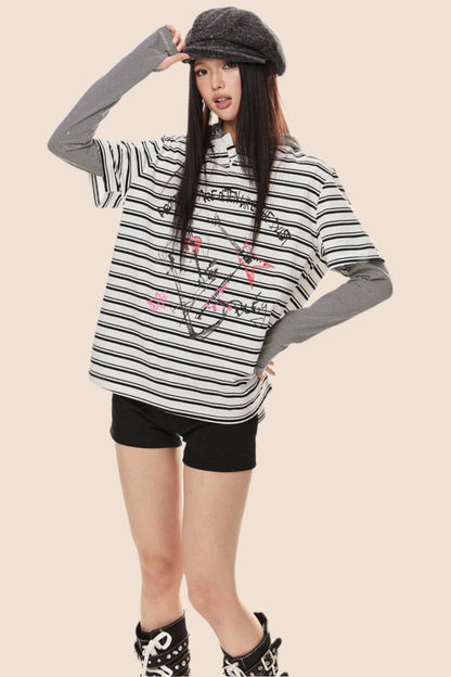 Stripe Loose T Shirt