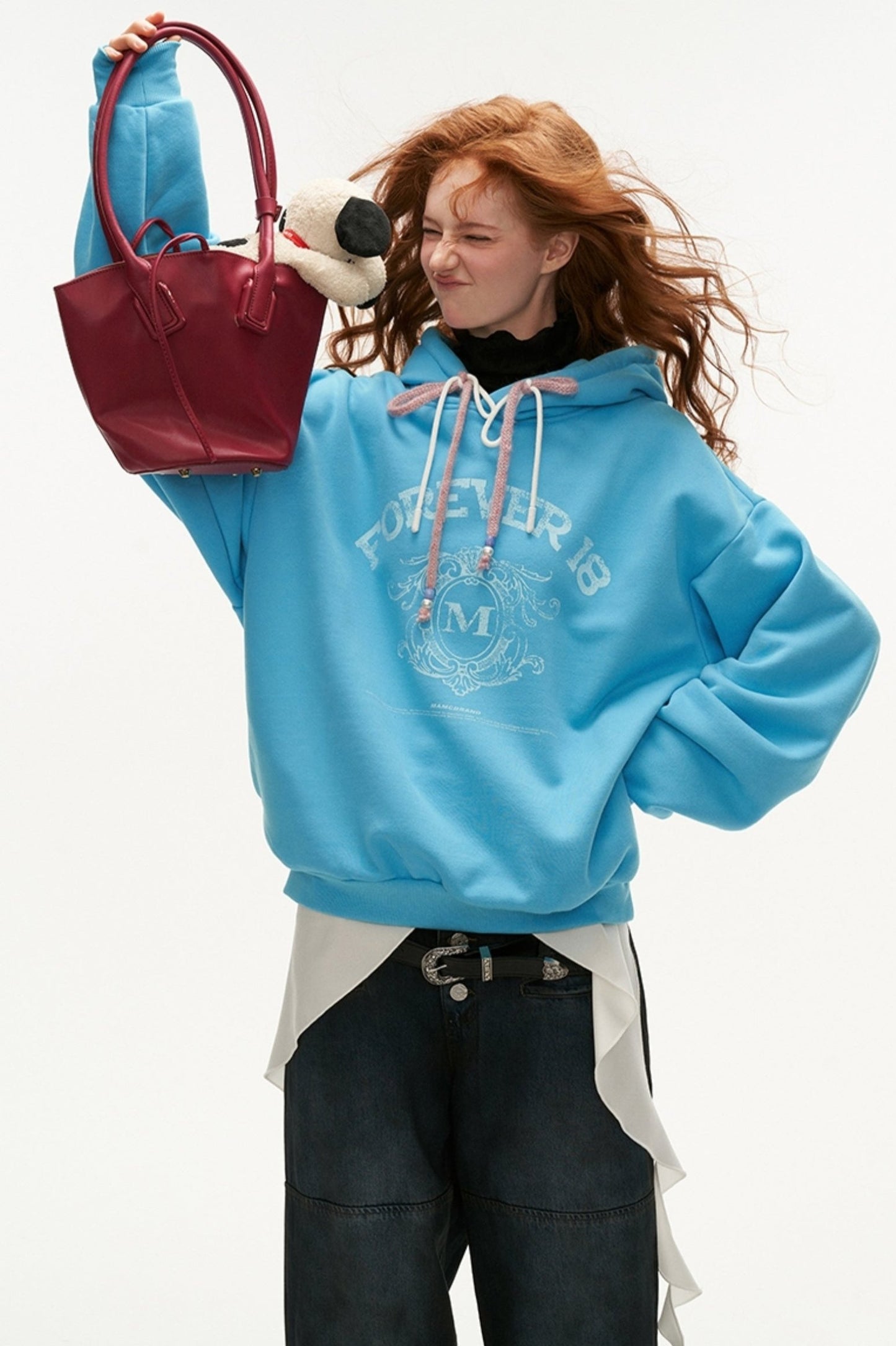 BOW HAT ROPE HOODED SWEATSHIRT