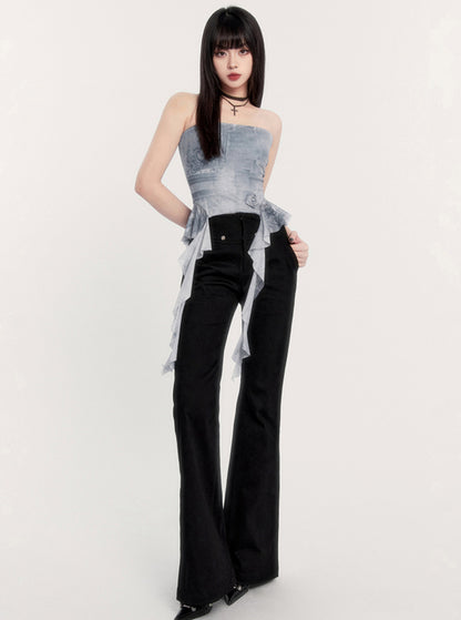 Rose Stud High Waist Trousers