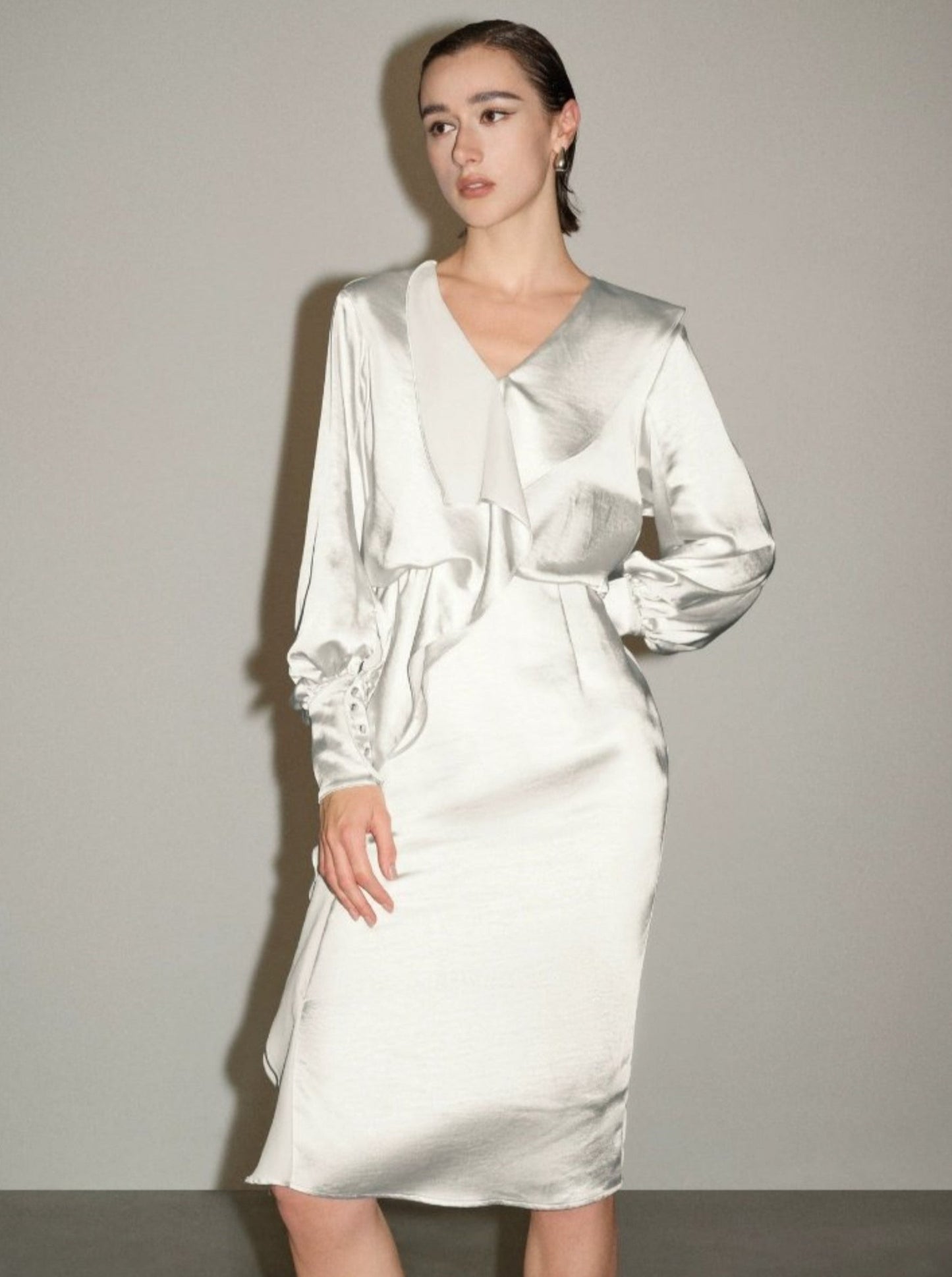 Luxury Ruffle Midi Dress