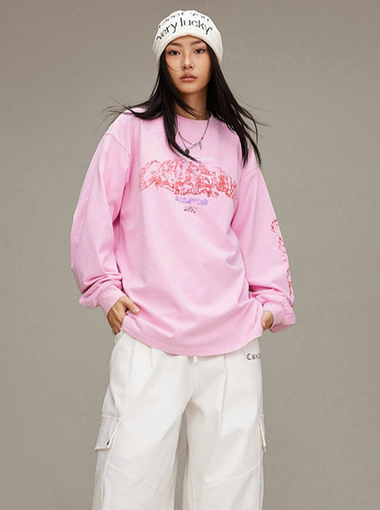 Hip Hop Trendy Marke Rosa Sweatshirt