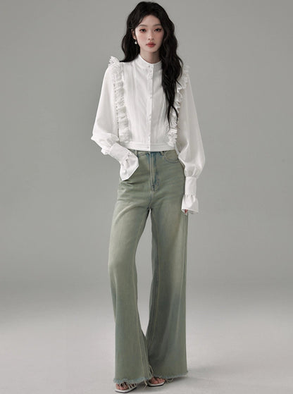 Wide Retro Bootcut Pants