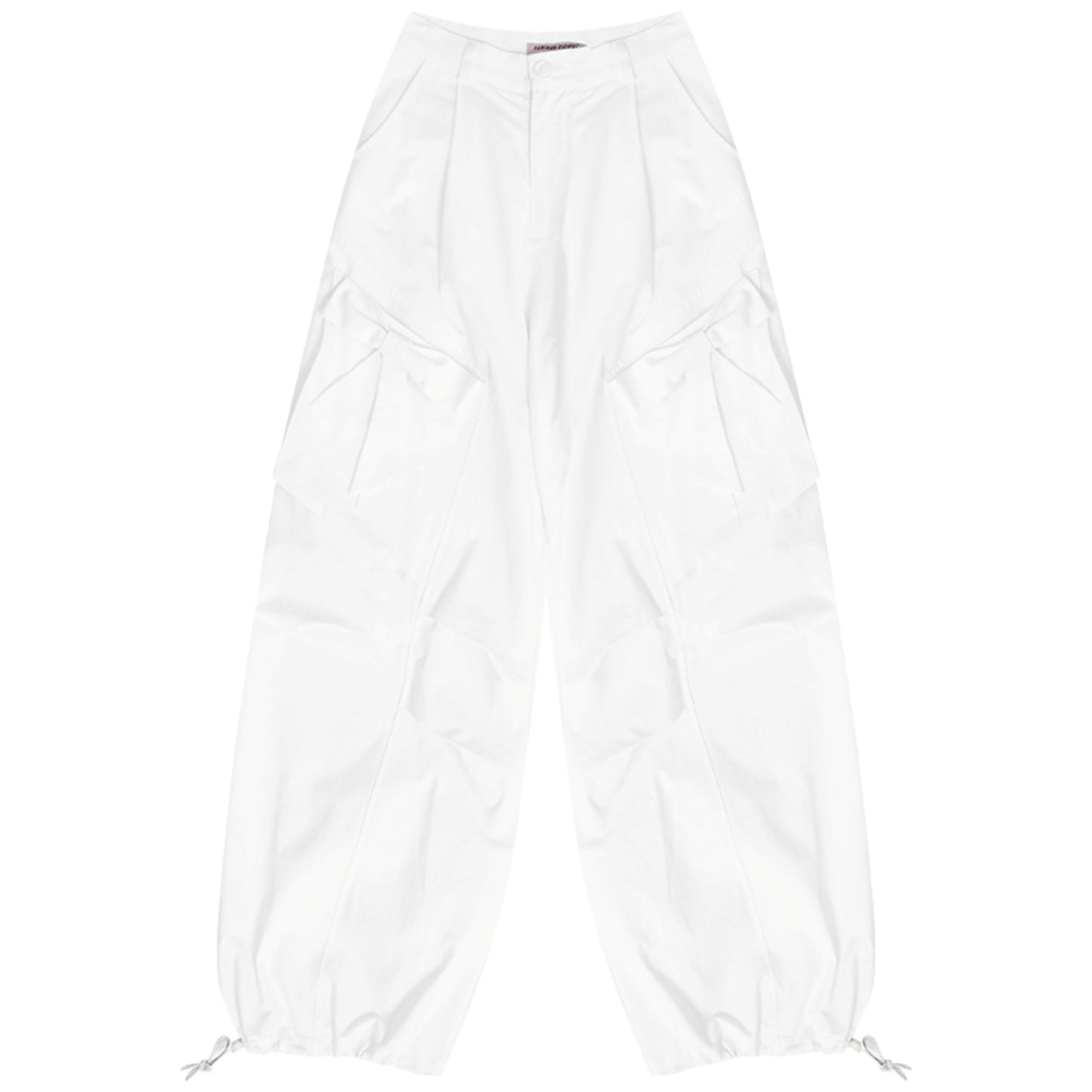 Retro White High-Waist Wide-Leg Pants