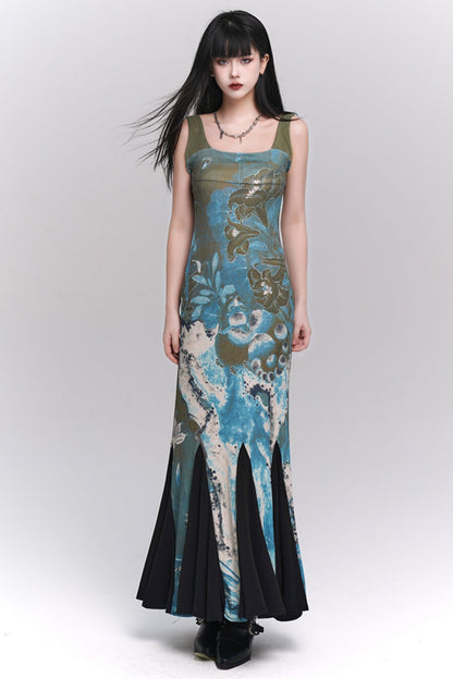 Ghost girl, new Chinese women's clothing, beautiful slip dress, early autumn wear, cold and high-end fishtail skirt